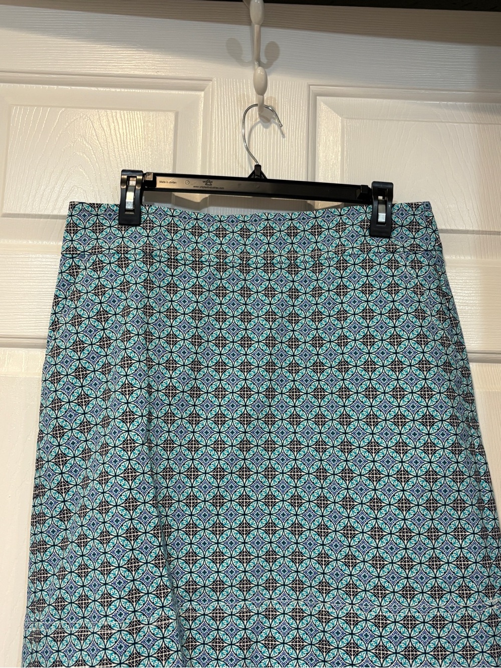 Talbots Blue and Turquoise Geometric A-Line Skirt